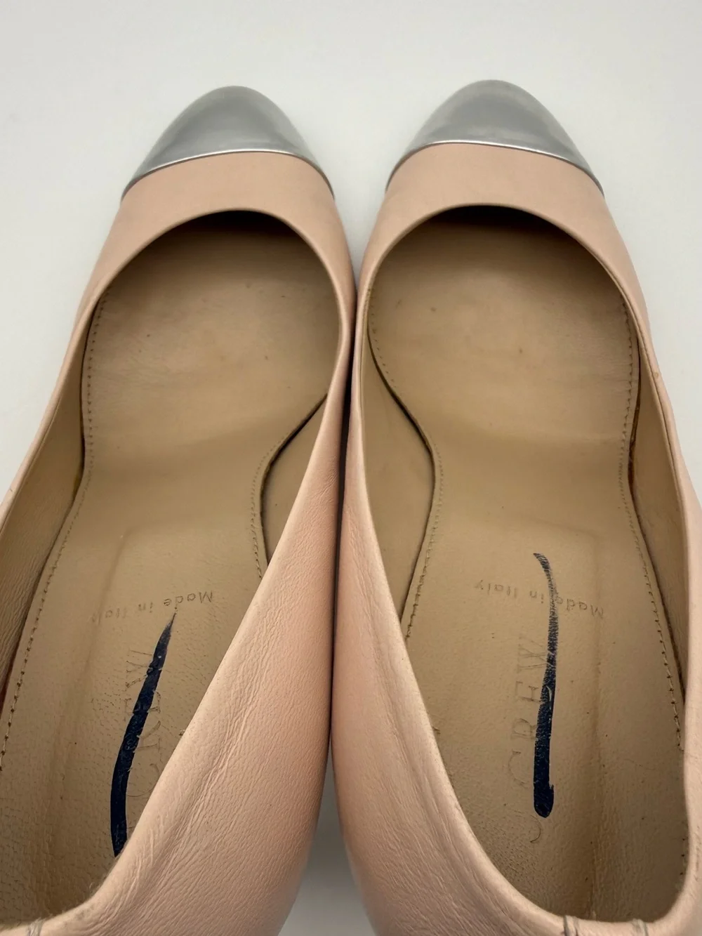 J.Crew Sloane Cap Toe Pump Heel Blush Pink Metallic 9.5